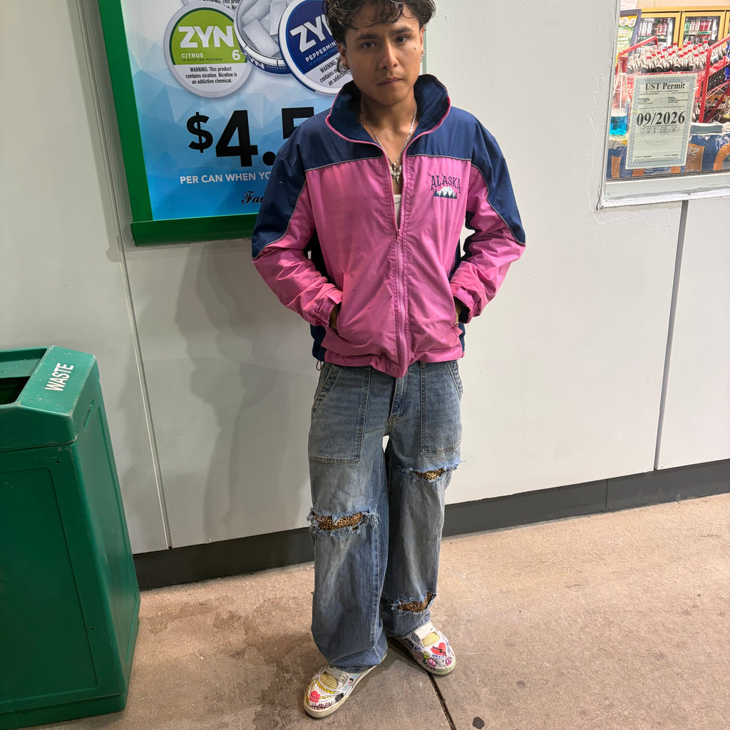Baggy cheetah denim