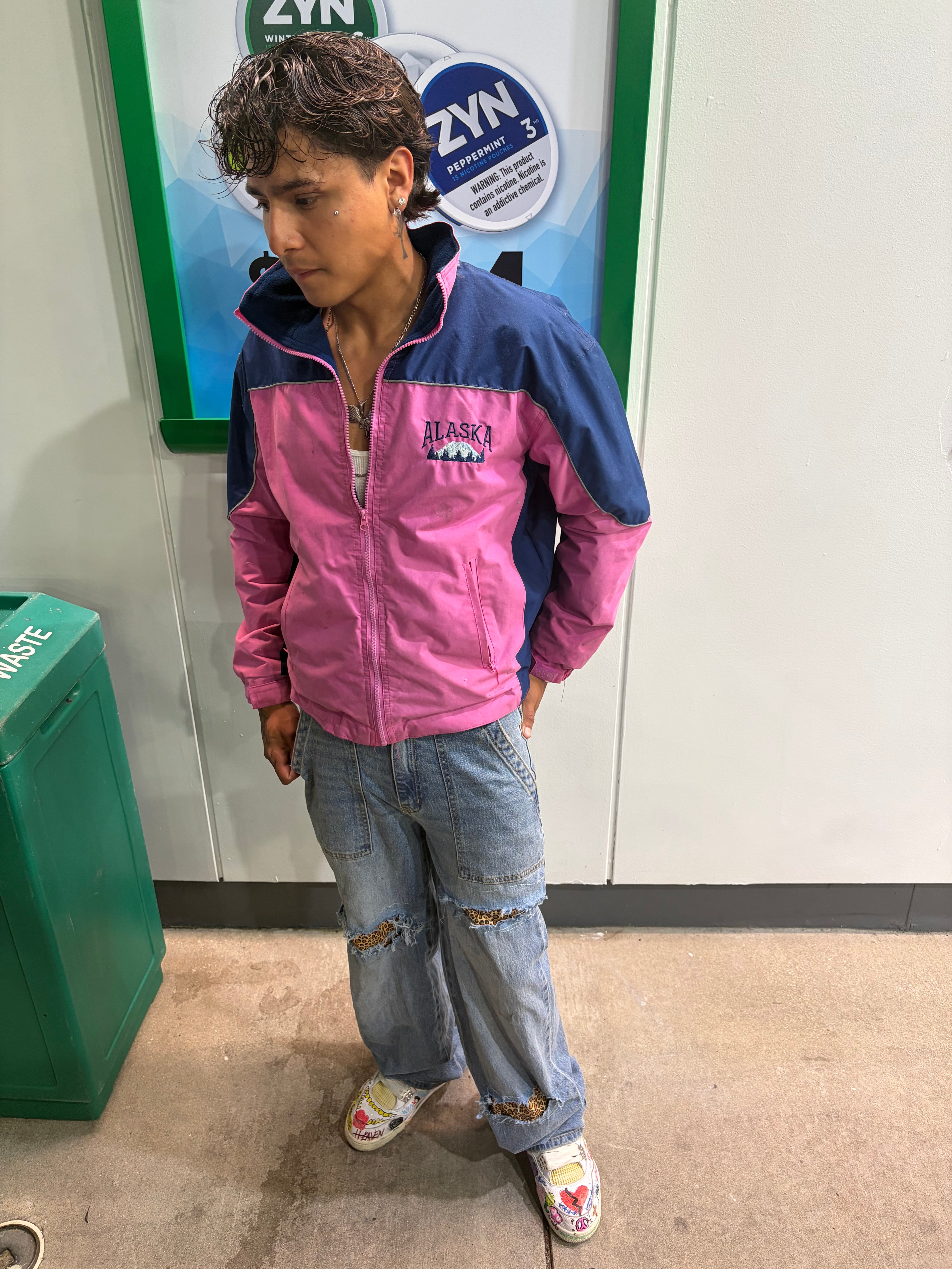 Baggy cheetah denim