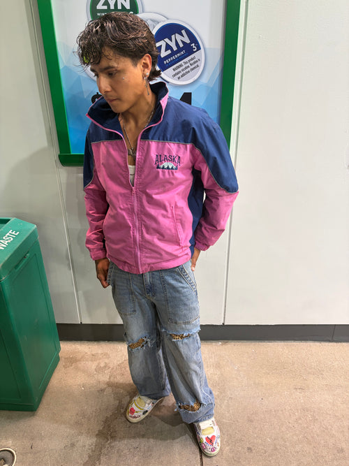 Baggy cheetah denim
